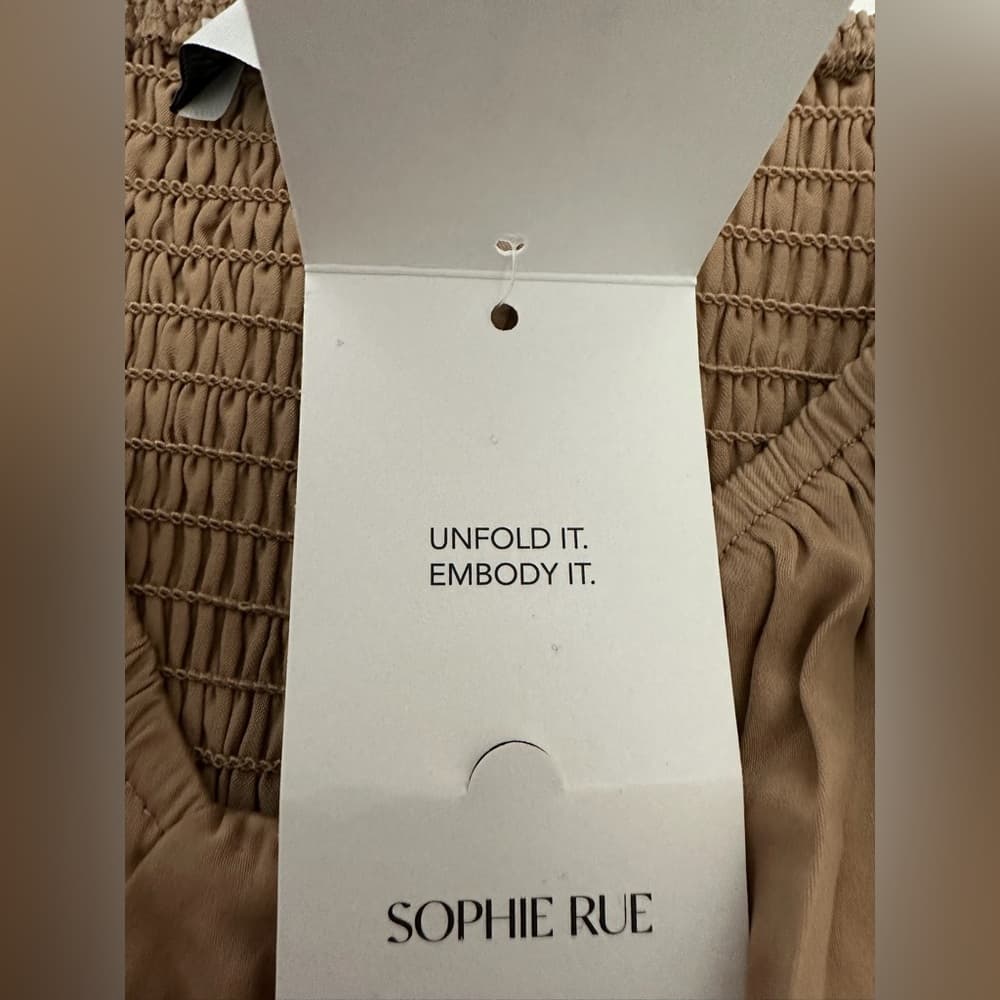 NWT Sophie Rue Puff Sleeve Corset Style Crop Top Size Large Cottagecore Romantic - Thumbnail 9