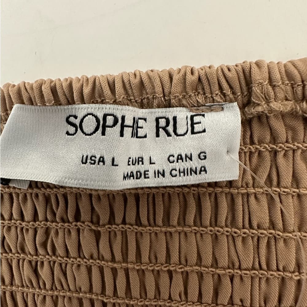 NWT Sophie Rue Puff Sleeve Corset Style Crop Top Size Large Cottagecore Romantic - Thumbnail 7