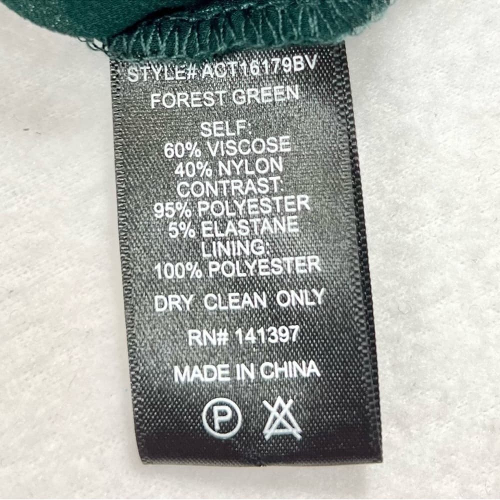 ASTR Women's Burnout Velvet Bodysuit Tiered Ruffles Forest Green Size Medium - Thumbnail 9
