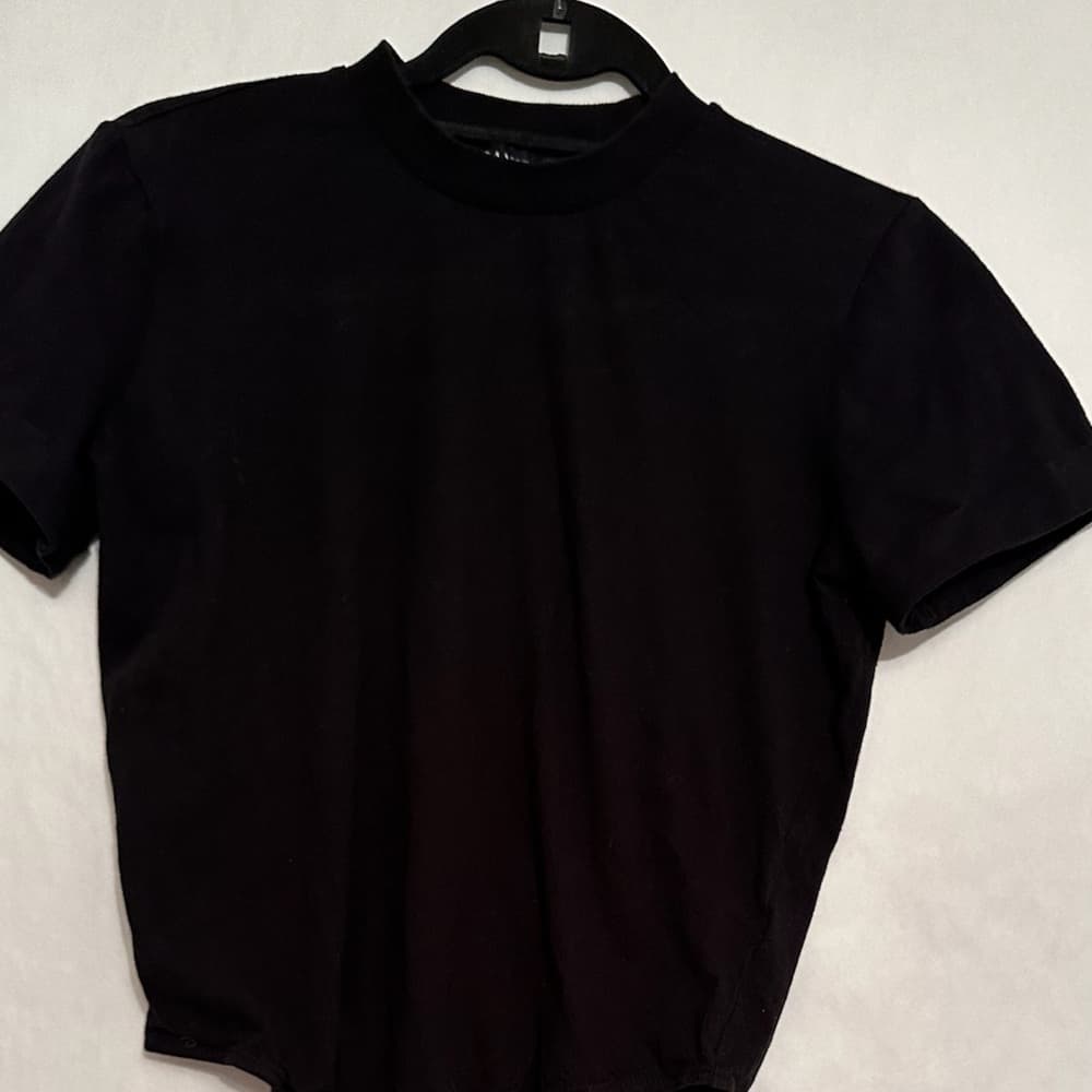 Danielle Bernstein Black Short Sleeve Body Suit T-Shirt Tee Small Minimalist - Thumbnail 3