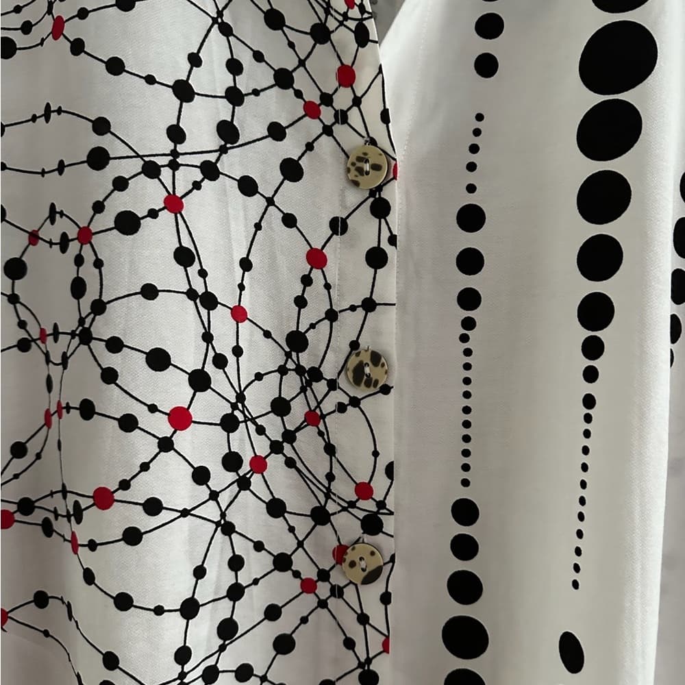 NorthStyle Mixed Print Tunic Shirt Geometric Abstract Button Blouse Likely Large - Thumbnail 5