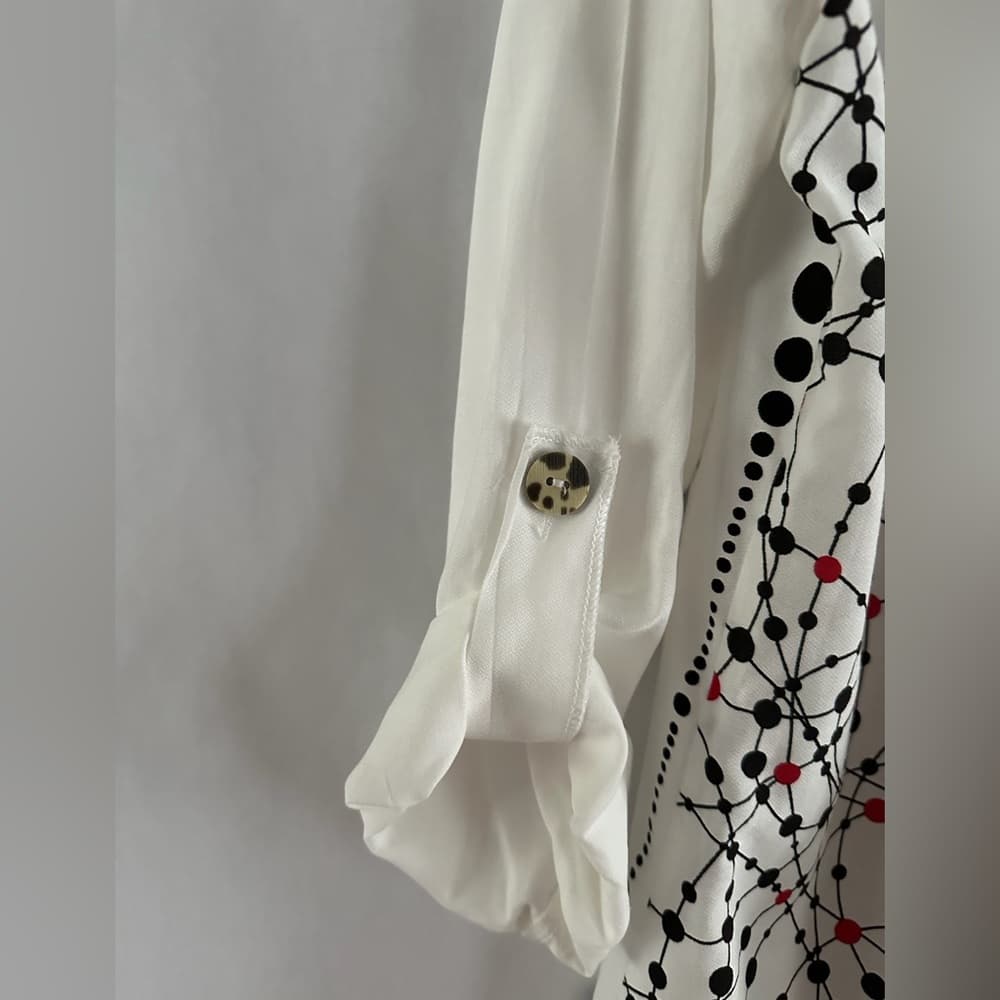 NorthStyle Mixed Print Tunic Shirt Geometric Abstract Button Blouse Likely Large - Thumbnail 8