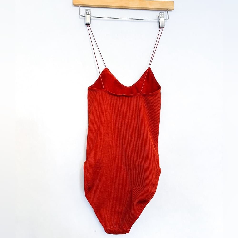Out From Under Urban Outfitters Bungee Strap Bodysuit in Color Rust Size Large - Thumbnail 4