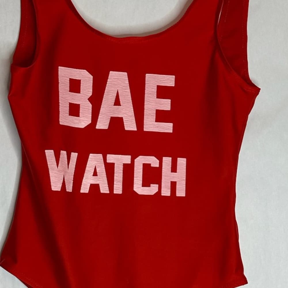 BAE WATCH Red One-Piece Swimsuit Bodysuit Size Large Vacation Resortwear - Thumbnail 6