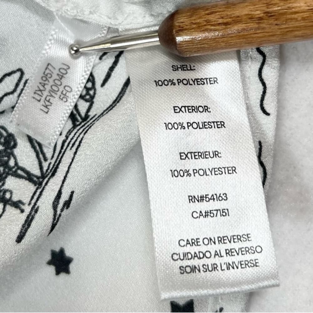KARL LAGERFELD PARIS Whimsical Long Sleeve Top XL Button Down Eiffel Tower Sheer - Thumbnail 12