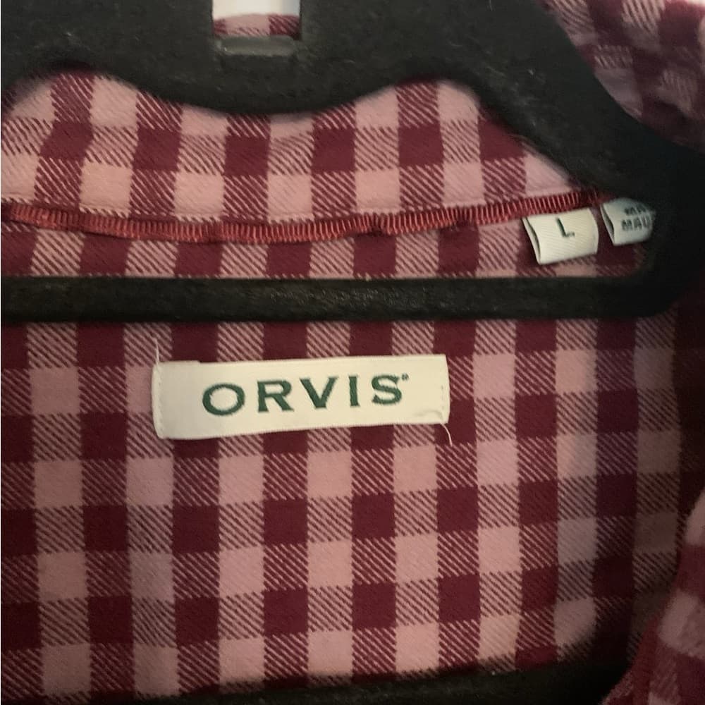 Orvis Flannel Button-Up Gingham Shirt Size large Long Sleeve - Thumbnail 9