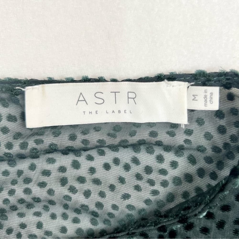 ASTR Women's Burnout Velvet Bodysuit Tiered Ruffles Forest Green Size Medium - Thumbnail 4