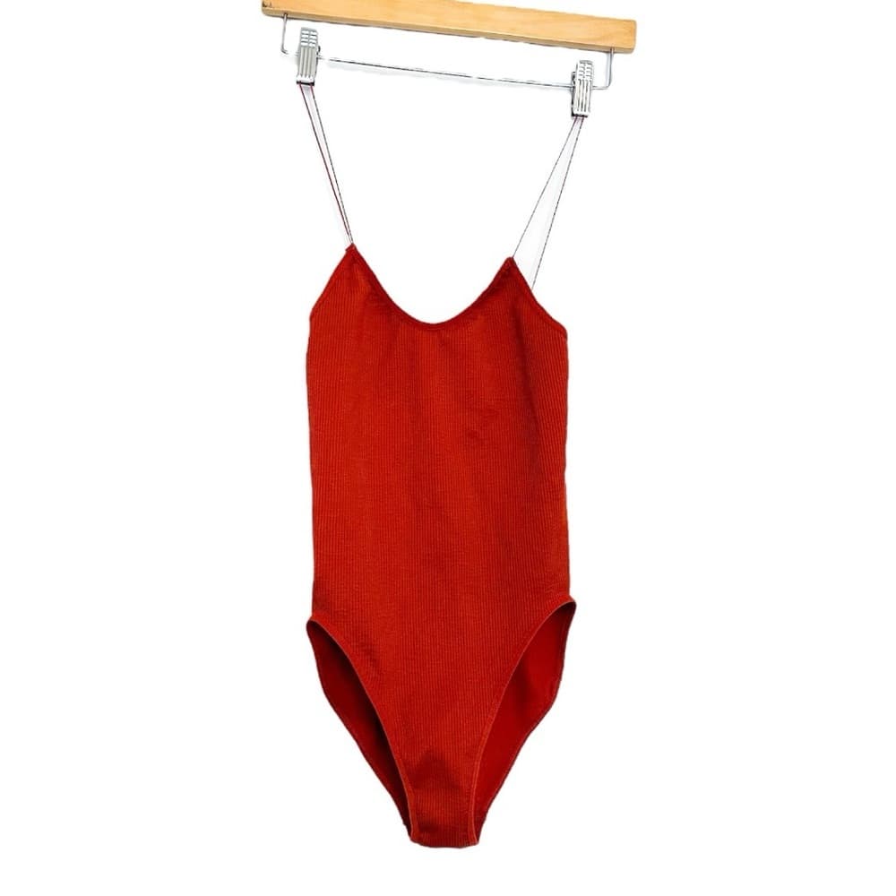 Out From Under Urban Outfitters Bungee Strap Bodysuit in Color Rust Size Large - Thumbnail 12