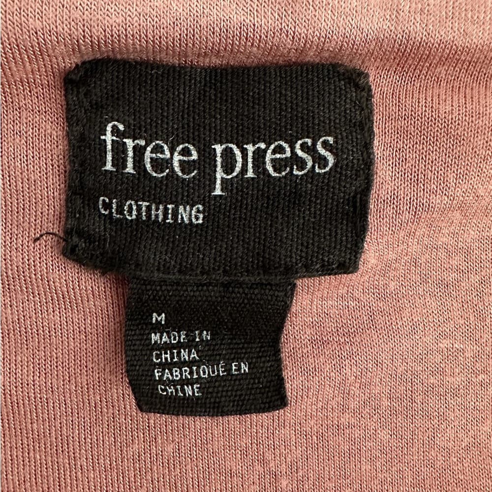 Free Press Dusty Rose Cold Shoulder Surplice Bodysuit Size Medium Romantic - Thumbnail 4