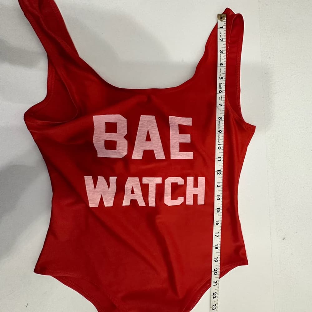 BAE WATCH Red One-Piece Swimsuit Bodysuit Size Large Vacation Resortwear - Thumbnail 11