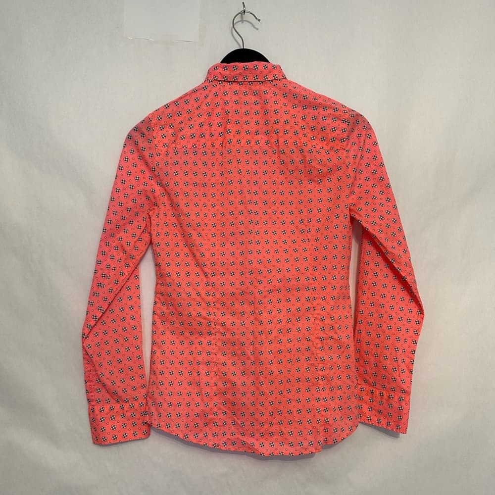 J.Crew Perfect Shirt Floral Button Down Cotton Blouse Size 2 Office Workwear - Thumbnail 4