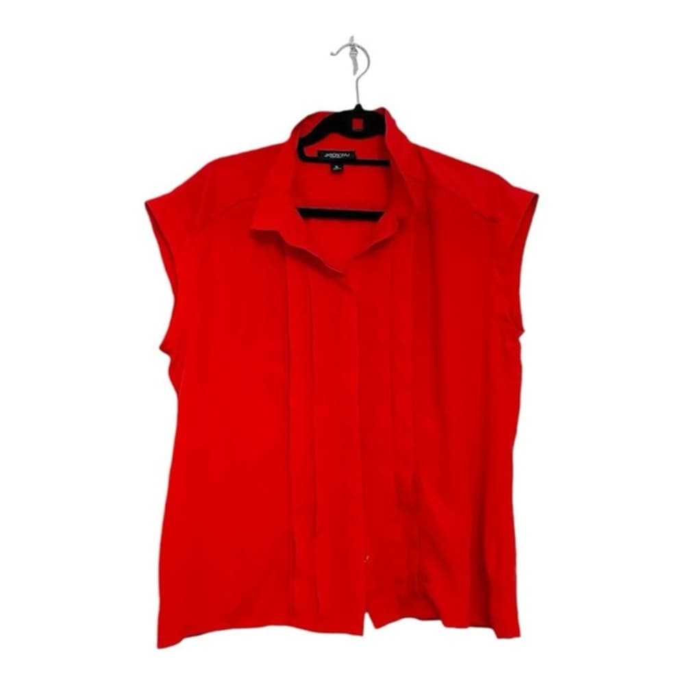 Jason Wu for Target Red Sleeveless Button Up Blouse Collared Pleated Women’s XL - Thumbnail 11