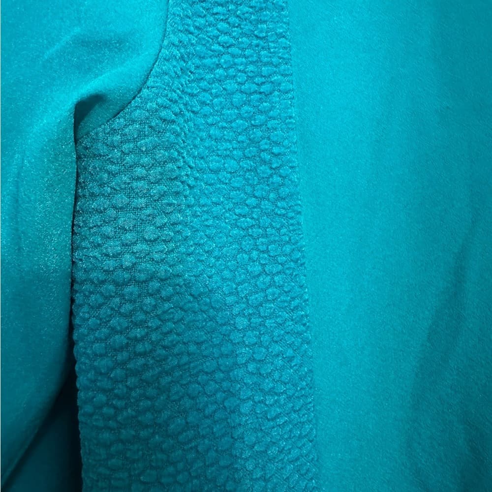 Calvin Klein Teal Lace Inlet Blouse Long Sleeve Women’s Small Office Business - Thumbnail 4