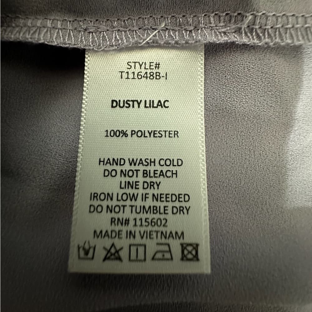 Interstyle “Amethyst” Dusty Lilac Wrap Blouse Soft Drape Roll Sleeve Size Small - Thumbnail 7