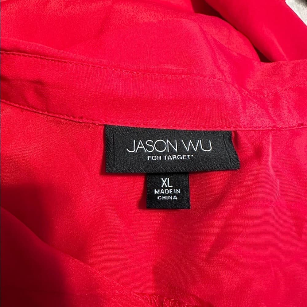 Jason Wu for Target Red Sleeveless Button Up Blouse Collared Pleated Women’s XL - Thumbnail 4