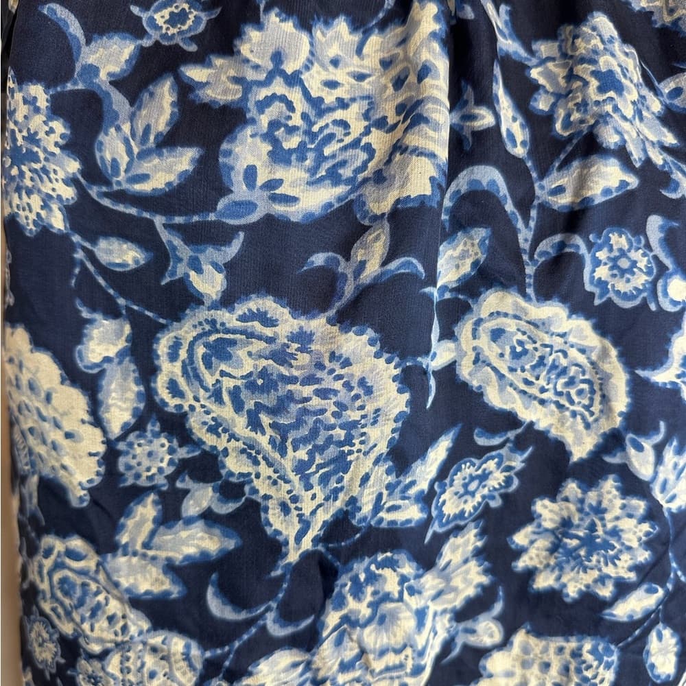 NWT Alice + Olivia Blue White Paisley Floral Silk Halter Y2K Top Blouse Medium - Thumbnail 9