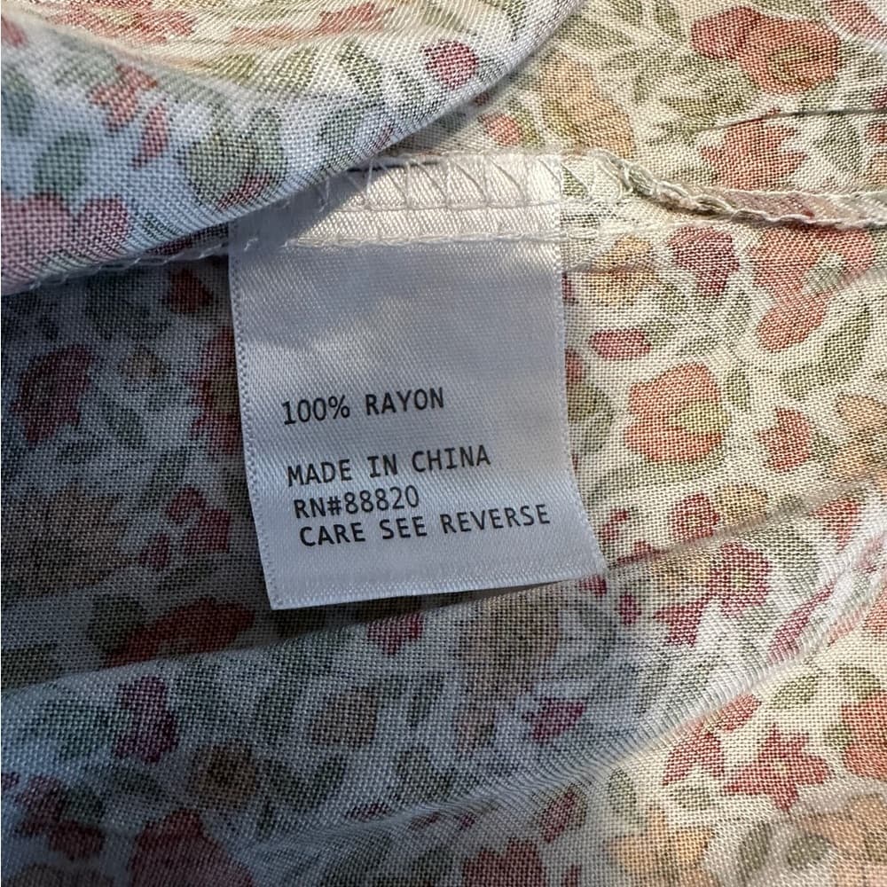 Cynthia Rowley Floral Smocked Blouse - Bohemian Peasant Size Women’s Small - Thumbnail 6