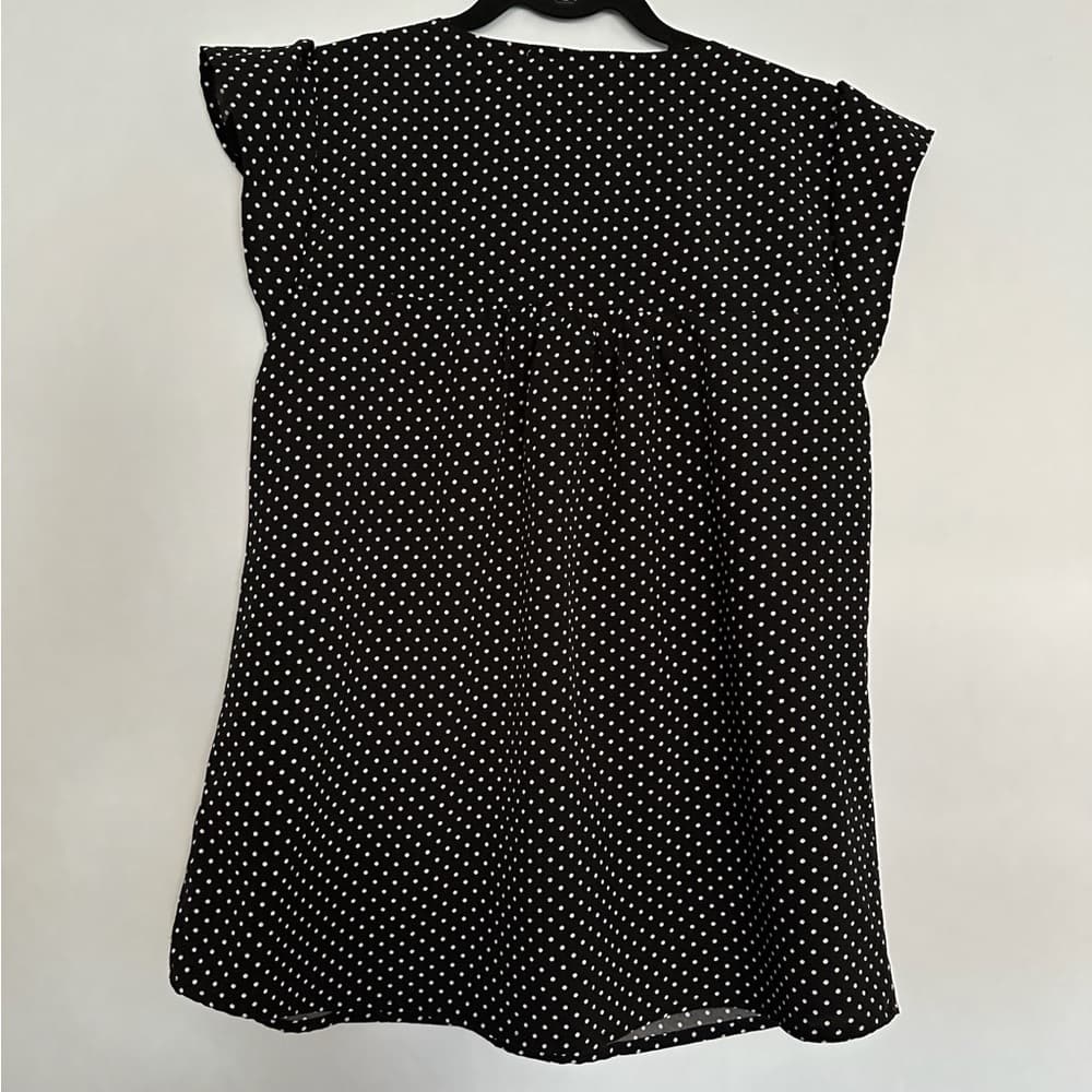 Savanna Jane Arcadia Embroidered Bib Top Polka Dot Floral Black Women’s Small - Thumbnail 4