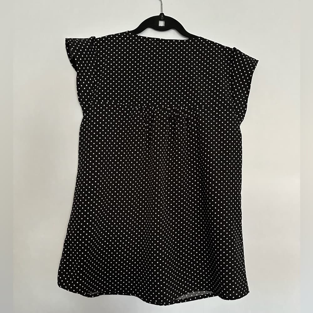 Savanna Jane Arcadia Embroidered Bib Top Polka Dot Floral Black Women’s Small - Thumbnail 7