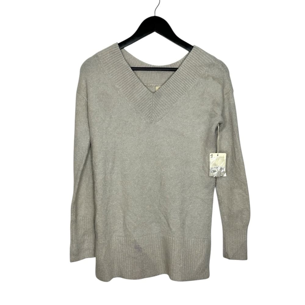 A.N.A A New Approach Beige V-Neck Knit Sweater XS Neutral Minimalist SEE NOTES - Thumbnail 13