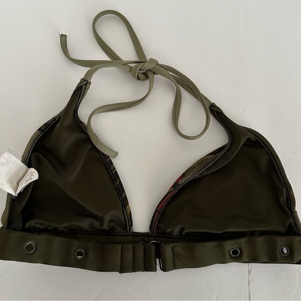 Lucky Brand Sailor Tattoo Army Camo Grommet Y2K Bikini Set - Size Large - Thumbnail 6