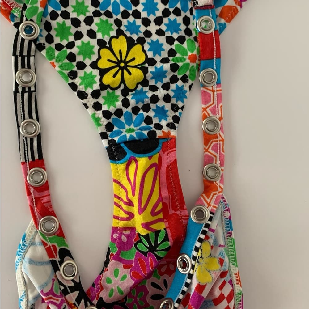 Versace Versus RARE Y2K Grommet Embellished 2 Piece Bikini Set Swimsuit Swimwear - Thumbnail 7