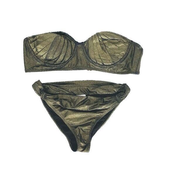 Zac Posen for Target Metallic Gold Bikini Set - Top Size XL / Bottom Size M - Thumbnail 17
