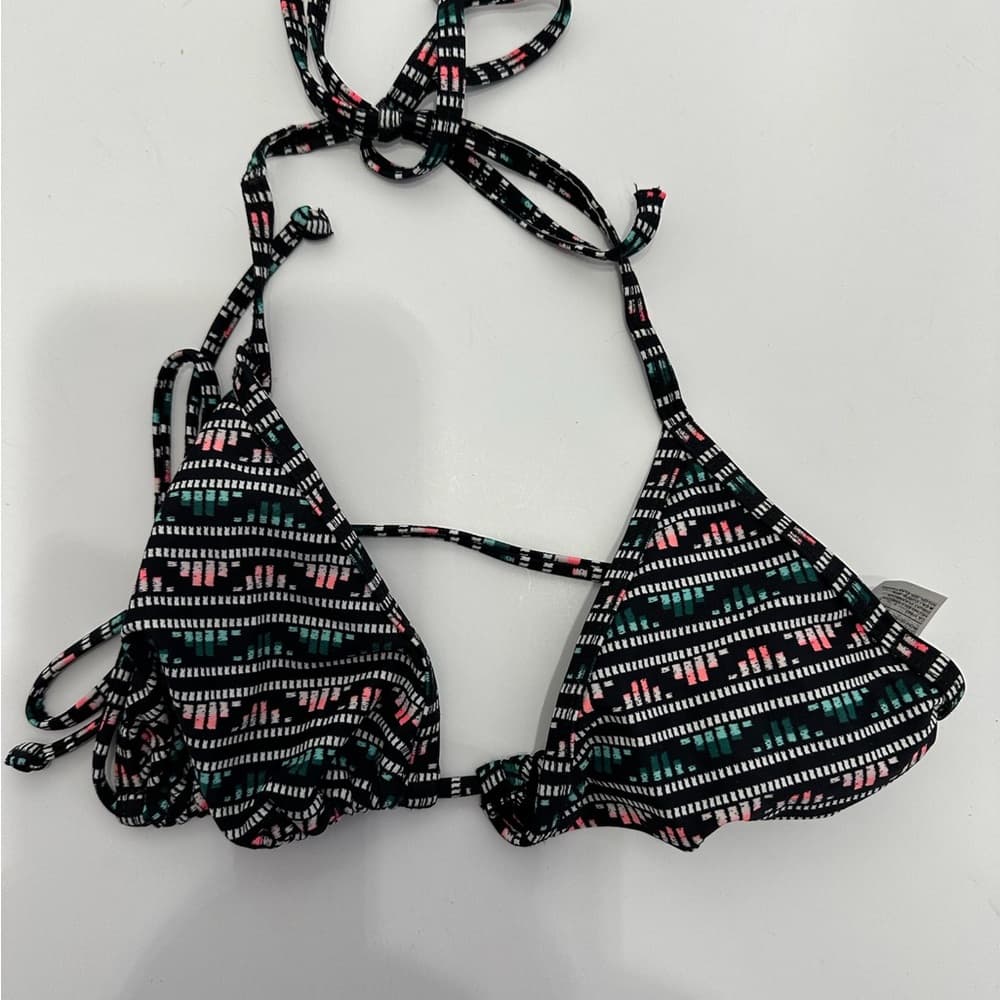 Old Navy Black & MultiColored Aztec Geometric Bikini TOP ONLY - Size Large - Thumbnail 4