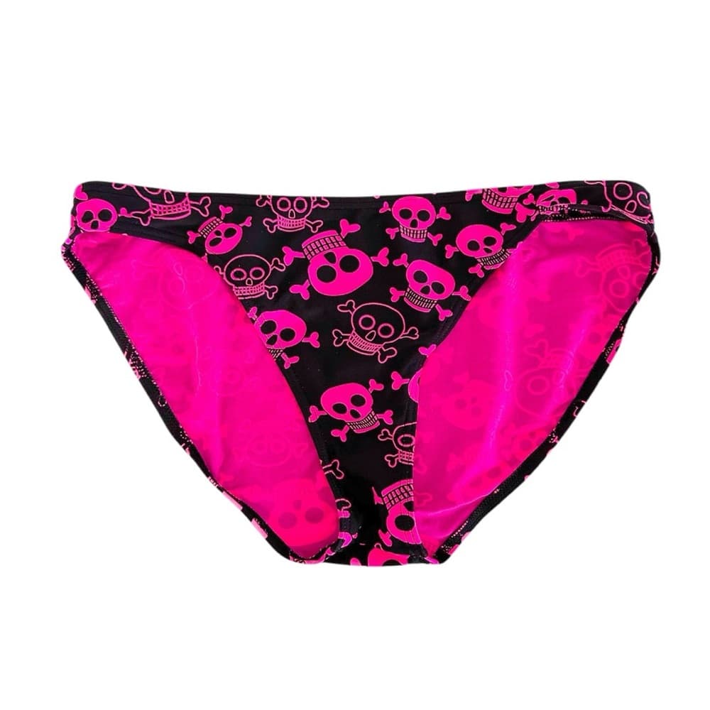 Kaligirlz x Hot Topic Y2K Pink Black Skull Print Bikini Set Size Large Rare Swim - Thumbnail 2