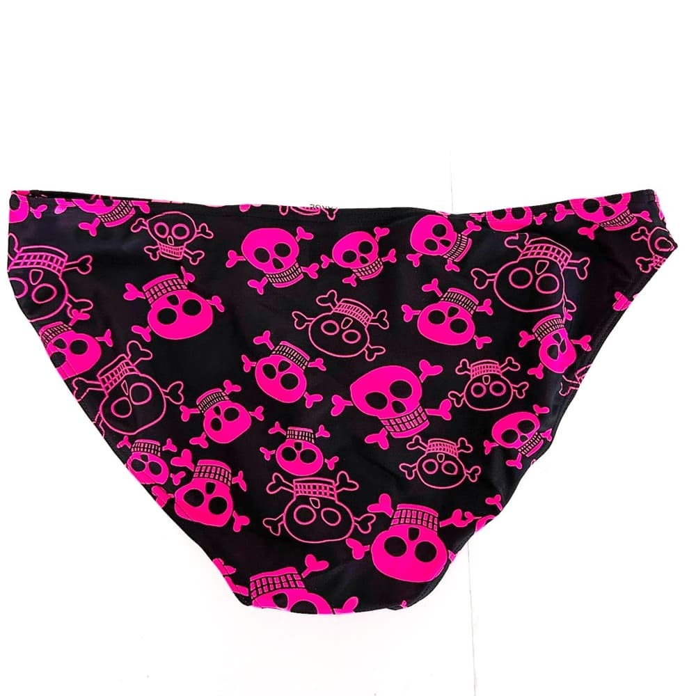 Kaligirlz x Hot Topic Y2K Pink Black Skull Print Bikini Set Size Large Rare Swim - Thumbnail 4
