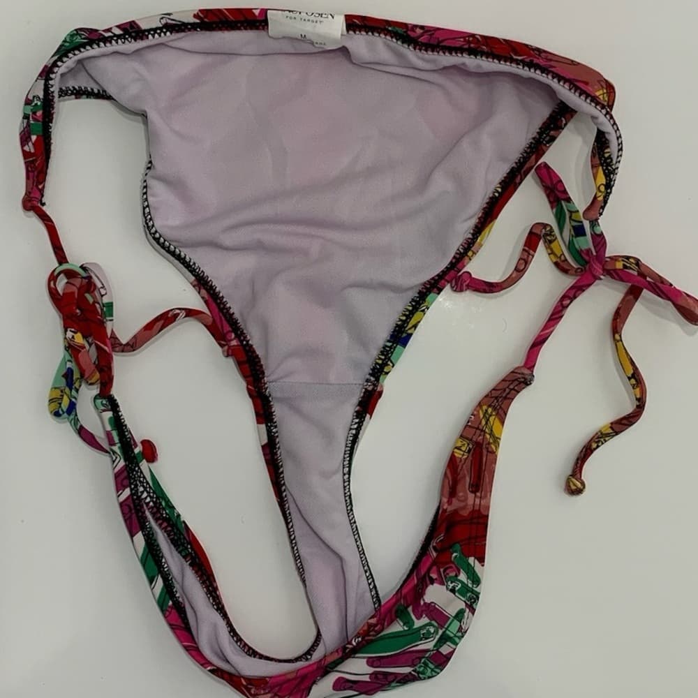 Zac Posen for Target Multi Colored Safety Pin Bikini XL Top Medium Bottom - Thumbnail 3