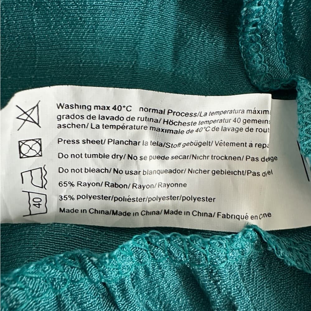 Aolro Teal Crochet Pom Pom Swim Coverup / Dress Size Small Resortcore Fringe - Thumbnail 6