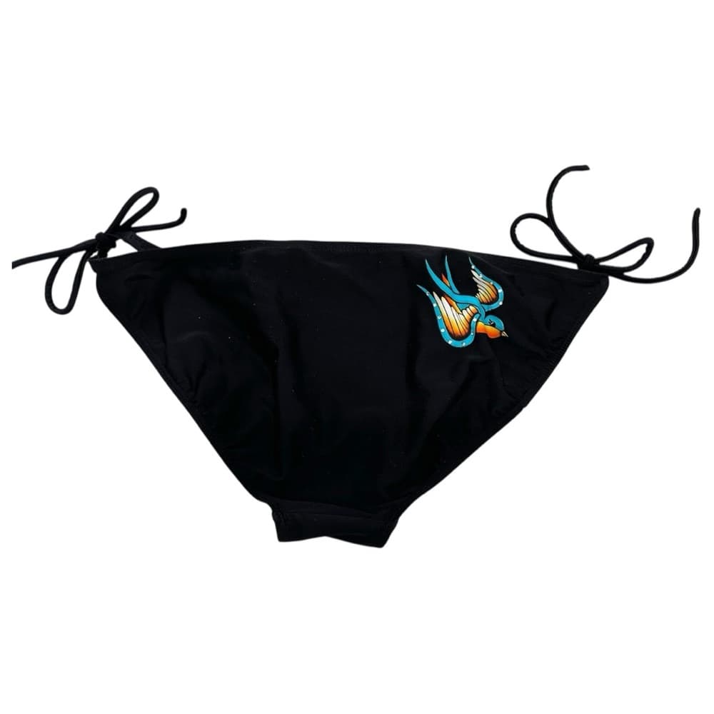 Xhilaration Classic Sailor Swallow Bird Tattoo Graphic Y2K Black Bikini XL - Thumbnail 5