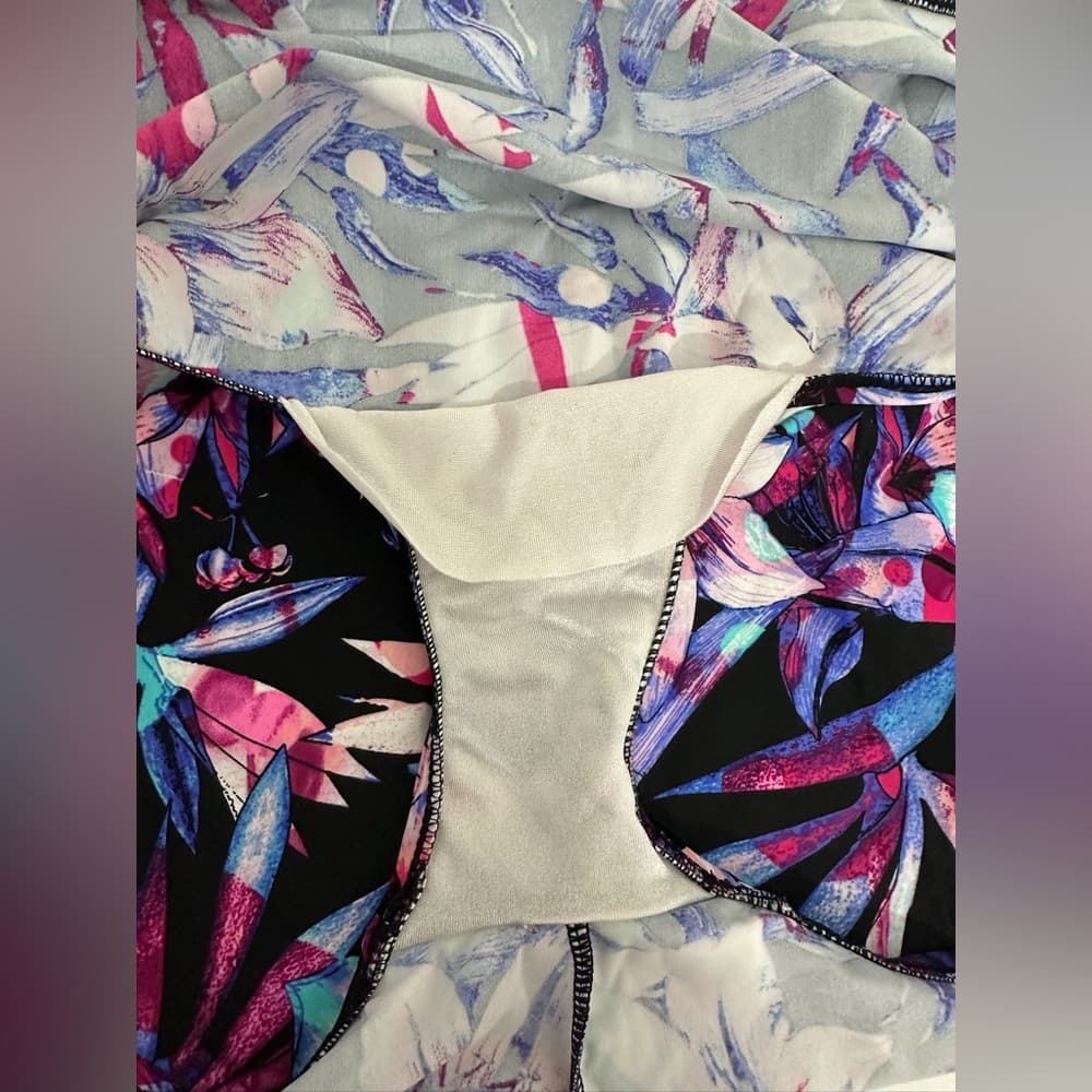 Le Cove Tropical Floral One Piece Swimsuit Size 16 Padded Vintage Resortwear - Thumbnail 6