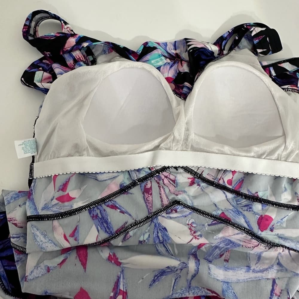 Le Cove Tropical Floral One Piece Swimsuit Size 16 Padded Vintage Resortwear - Thumbnail 4