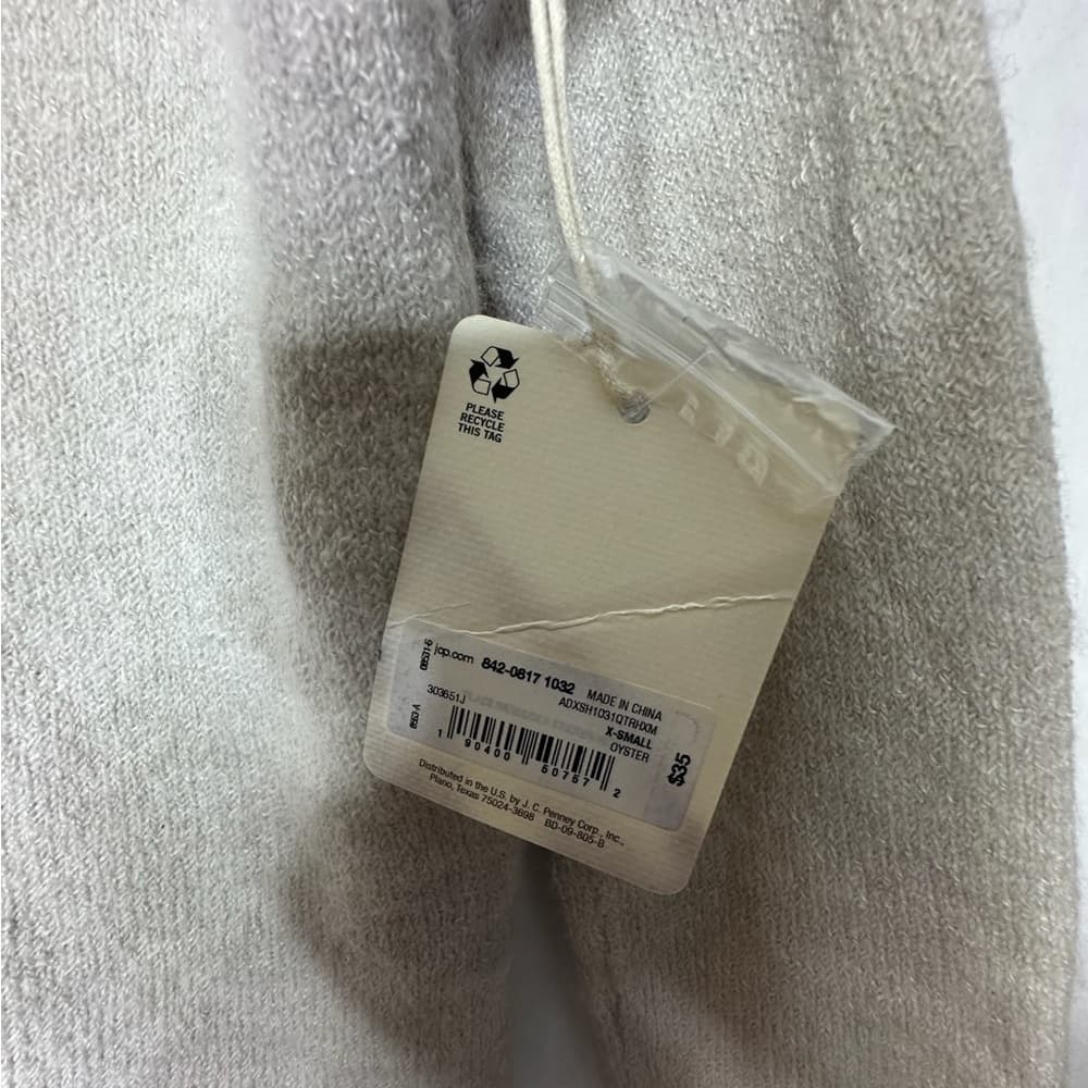 A.N.A A New Approach Beige V-Neck Knit Sweater XS Neutral Minimalist SEE NOTES - Thumbnail 3
