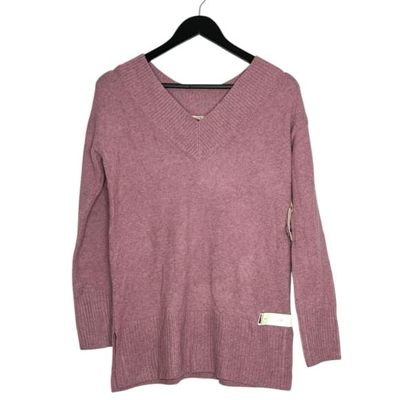 NWT a.n.a V-Neck Knit Sweater Western Rose Pink Long Sleeve Size Small Softgirl - Thumbnail 9