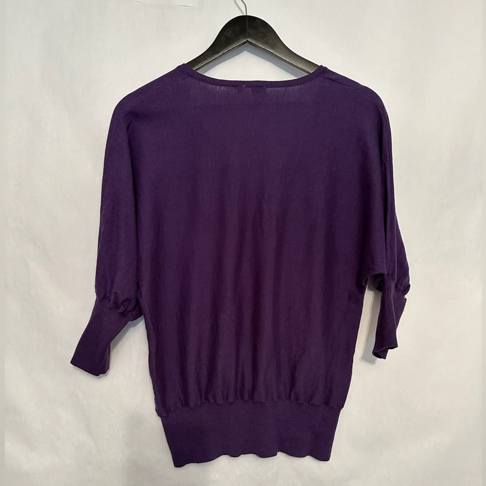 Shushu Purple Sweater Knit Top with Jewel Accent Size Small Coastal Dopamine - Thumbnail 5