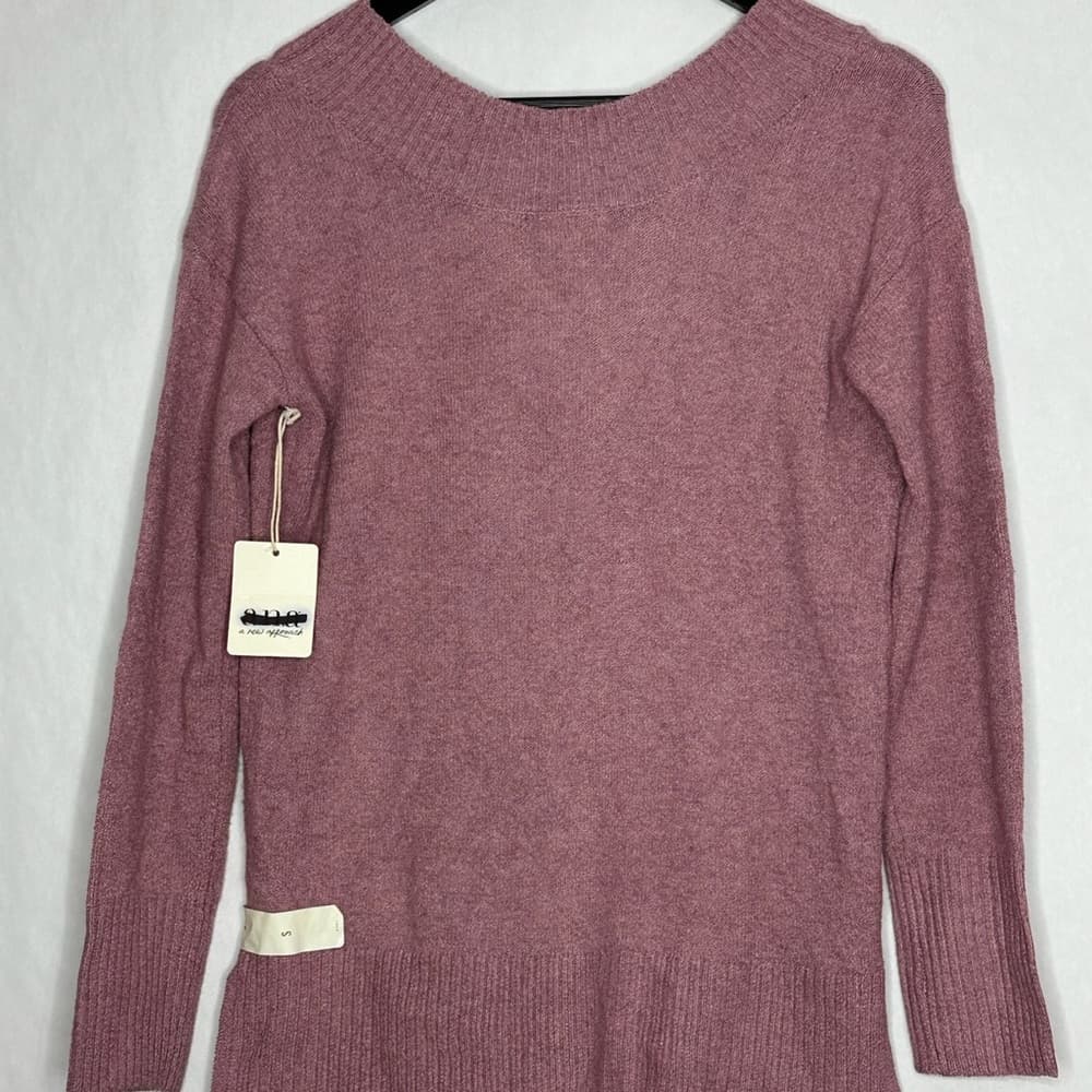 NWT a.n.a V-Neck Knit Sweater Western Rose Pink Long Sleeve Size Small Softgirl - Thumbnail 4