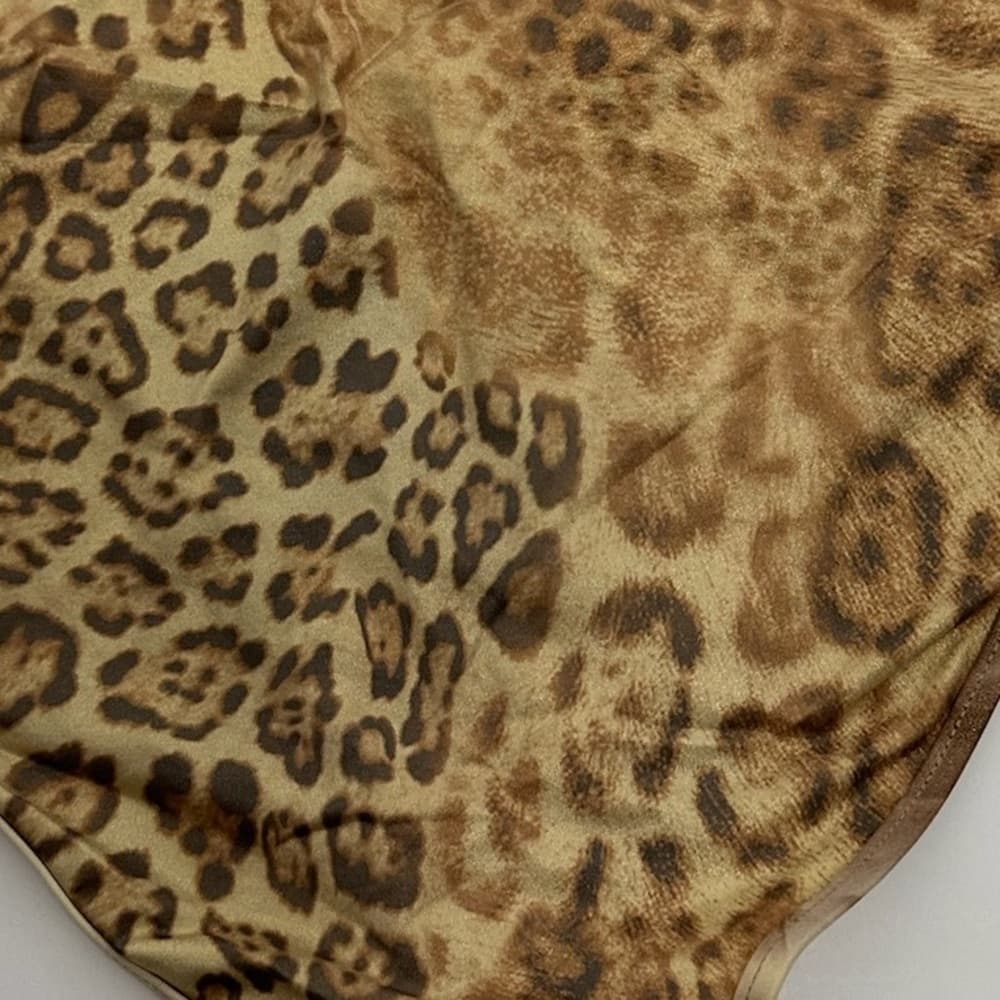 W Swim Gold Leopard Print Cheetah Triangle Bikini Set High Cut Vintage Y2K Large - Thumbnail 5