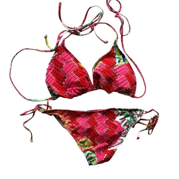 Zac Posen for Target Multi Colored Safety Pin Bikini XL Top Medium Bottom - Thumbnail 12