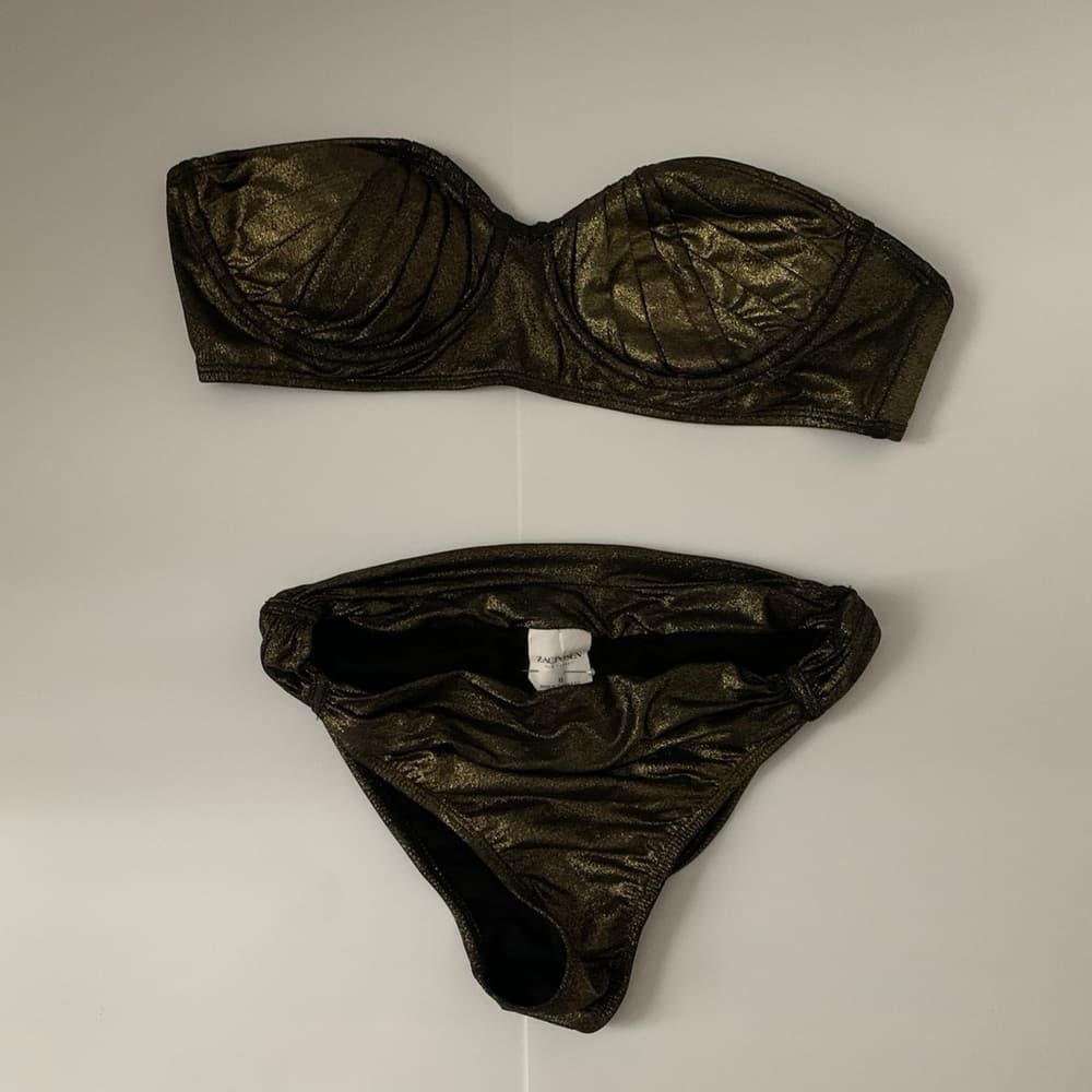 Zac Posen for Target Metallic Gold Bikini Set - Top Size XL / Bottom Size M - Thumbnail 13
