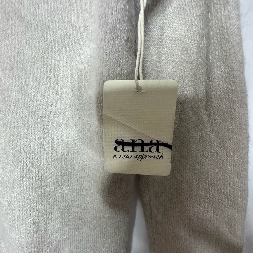 A.N.A A New Approach Beige V-Neck Knit Sweater XS Neutral Minimalist SEE NOTES - Thumbnail 4
