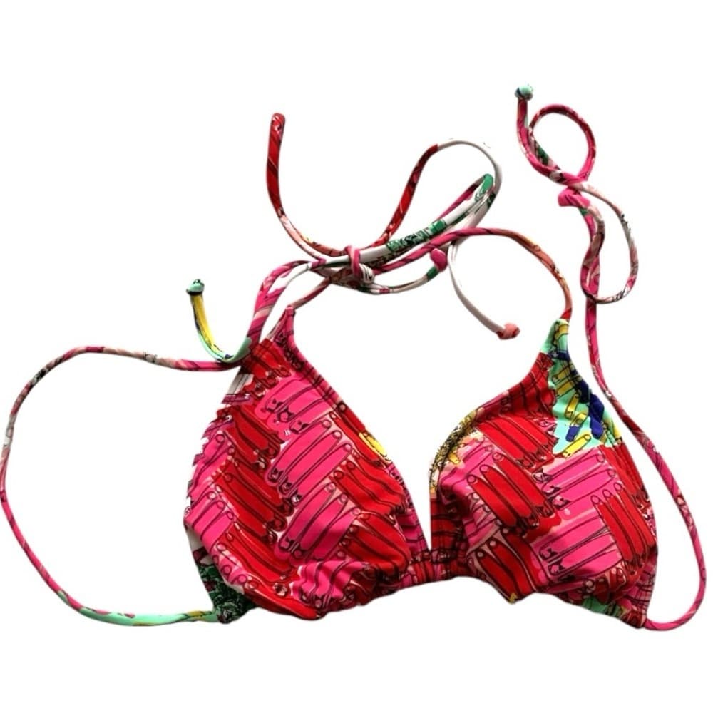 Zac Posen for Target Multi Colored Safety Pin Bikini XL Top Medium Bottom - Thumbnail 2
