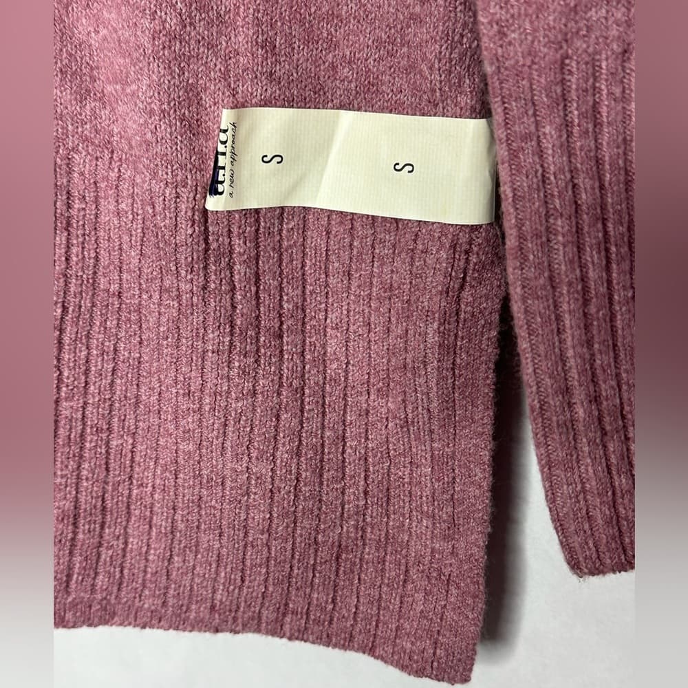 NWT a.n.a V-Neck Knit Sweater Western Rose Pink Long Sleeve Size Small Softgirl - Thumbnail 2