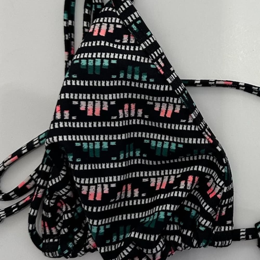 Old Navy Black & MultiColored Aztec Geometric Bikini TOP ONLY - Size Large - Thumbnail 5