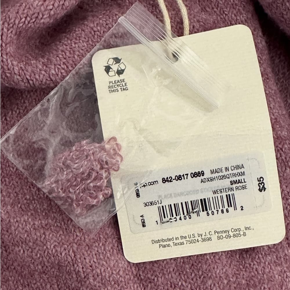 NWT a.n.a V-Neck Knit Sweater Western Rose Pink Long Sleeve Size Small Softgirl - Thumbnail 7