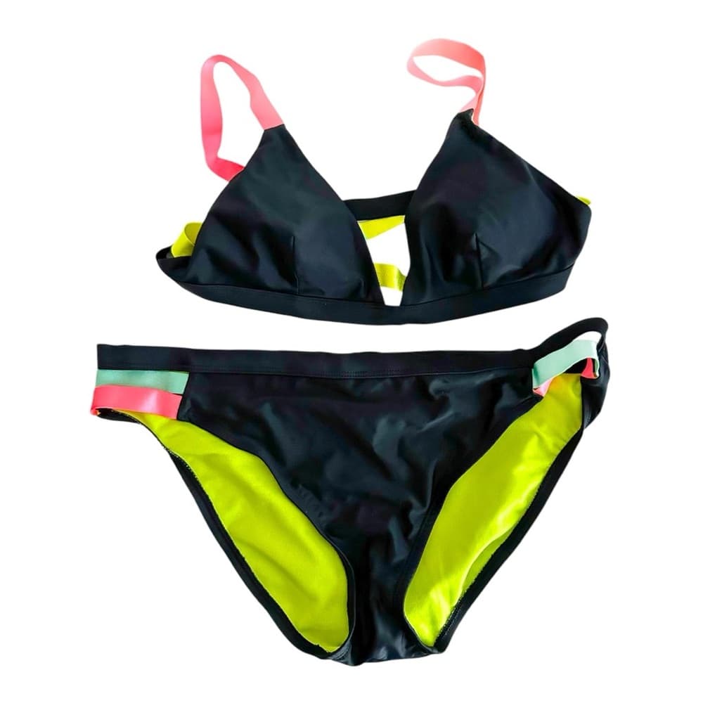 Xhilaration Black with Neon Details Bikini Swim Set - Top Large / Bottom XL - Thumbnail 16