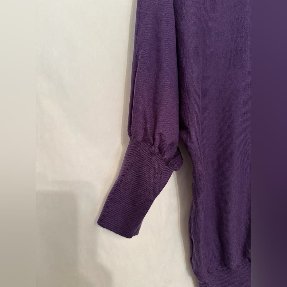 Shushu Purple Sweater Knit Top with Jewel Accent Size Small Coastal Dopamine - Thumbnail 4