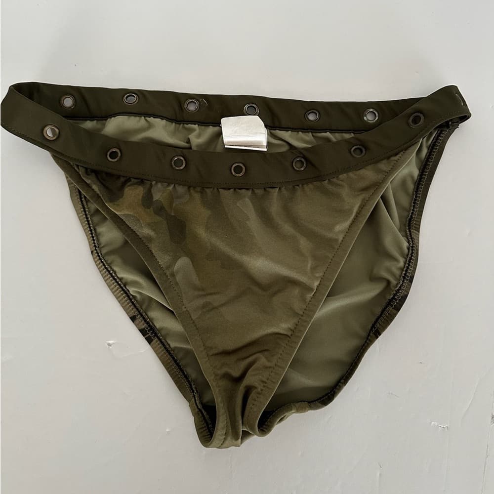 Lucky Brand Sailor Tattoo Army Camo Grommet Y2K Bikini Set - Size Large - Thumbnail 11
